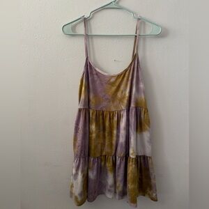 Tie-Dye Sleeveless Tiered Dress